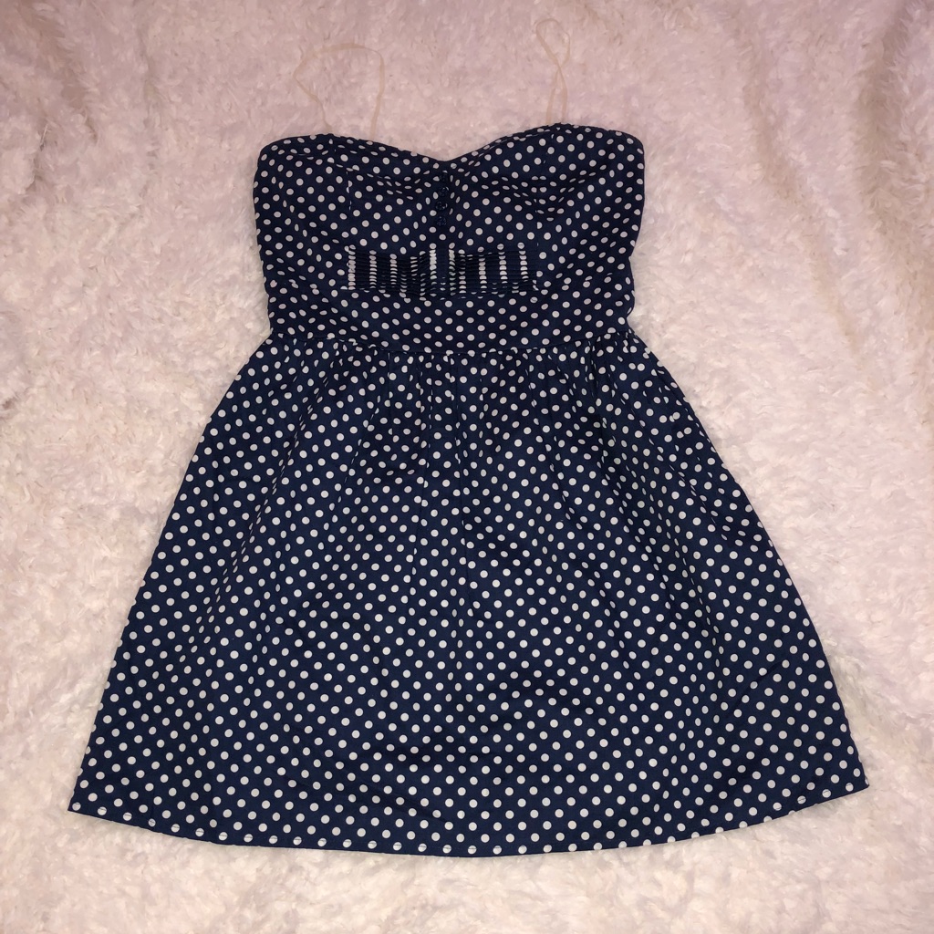 Polka Dot Strapless Dress